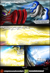 Size: 1200x1768 | Tagged: safe, artist:bonaxor, king sombra, princess luna, alicorn, pony, unicorn, comic:corruption, comic, fight, magic