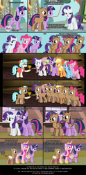 Size: 2017x4071 | Tagged: safe, artist:nimaru, applejack, coco pommel, fluttershy, pinkie pie, princess cadance, rainbow dash, rarity, twilight sparkle, twilight sparkle (alicorn), alicorn, earth pony, pegasus, pony, unicorn, analysis, comparison, female, hilarious in hindsight, mane six, mare, model