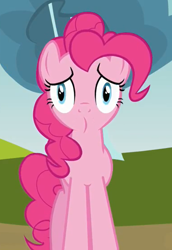 Size: 384x559 | Tagged: safe, edit, edited screencap, screencap, pinkie pie, earth pony, pony, too many pinkie pies, cropped, female, inverted right angle mouth, mare, solo