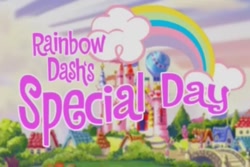 Size: 960x640 | Tagged: safe, screencap, rainbow dash, g3, no pony, rainbow dash's special day, simple background, text