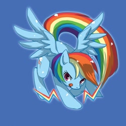 Size: 570x570 | Tagged: safe, artist:yoona, rainbow dash, pegasus, pony, lightning, pixiv, solo