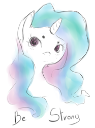 Size: 500x667 | Tagged: safe, artist:skune, princess celestia, alicorn, pony, cute, sad, solo