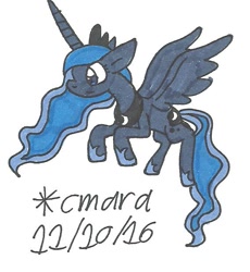 Size: 568x617 | Tagged: safe, artist:cmara, princess luna, alicorn, pony, female, horn, mare, solo, traditional art