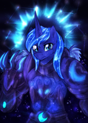 Size: 773x1080 | Tagged: safe, artist:not-ordinary-pony, princess luna, anthro, armor, looking at you, solo