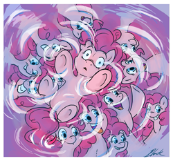 Size: 645x600 | Tagged: safe, artist:caycowa, pinkie pie, earth pony, pony, too many pinkie pies, bad end, clone, female, mare, pinkie clone, pinkie clone debate