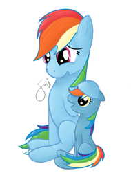 Size: 647x851 | Tagged: safe, artist:fribox, rainbow dash, oc, pegasus, pony, magical lesbian spawn, offspring, parent:rainbow dash