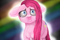 Size: 917x614 | Tagged: safe, artist:colorlesscupcake, pinkie pie, earth pony, pony, crying, pinkamena diane pie, solo