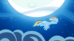 Size: 1920x1080 | Tagged: safe, artist:krazy3, rainbow dash, pegasus, pony, cover art, flying, solo, vector, wallpaper