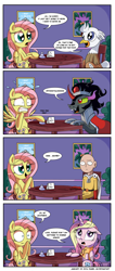 Size: 1000x2359 | Tagged: safe, artist:daniel-sg, fluttershy, king sombra, princess cadance, oc, oc:silver quill, alicorn, pegasus, pony, unicorn, comic, crossover, date, implied infidelity, implied lesbian, one punch man, pun, saitama, the x files, visual pun