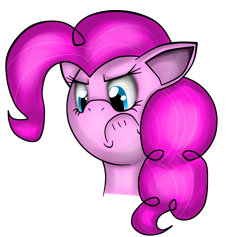 Size: 2975x2826 | Tagged: safe, artist:ismellmusic, pinkie pie, earth pony, pony, angry, female, mare, pink coat, pink mane, solo