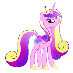 Size: 525x525 | Tagged: safe, artist:princess cadance, princess cadance, alicorn, pony, crown, female, horn, mare, multicolored mane, solo