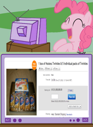 Size: 439x600 | Tagged: safe, pinkie pie, pony, ebay, exploitable meme, meme, photo, tv meme, twinkies