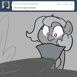 Size: 666x672 | Tagged: safe, artist:egophiliac, princess luna, alicorn, pony, ask, average woona, comic, filly, grayscale, monochrome, moonstuck, solo, tumblr, wide eyes, woona, younger
