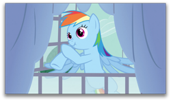 Size: 1893x1115 | Tagged: safe, rainbow dash, pegasus, pony, spike at your service, scrunchbow dash, scrunchy face, solo