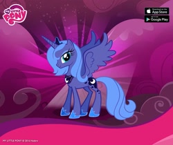 Size: 940x788 | Tagged: safe, princess luna, alicorn, pony, gameloft, my little pony logo, official, s1 luna, solo