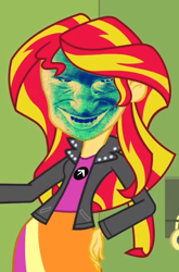 Size: 466x707 | Tagged: safe, edit, edited screencap, screencap, sunset shimmer, equestria girls, equestria girls (movie), aphex twin, cropped, nightmare fuel, solo, wat, wtf