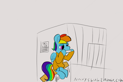 Size: 1280x853 | Tagged: safe, artist:nuvyshub, rainbow dash, pegasus, pony, 30 minute art challenge, blue coat, female, mare, multicolored mane