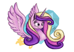 Size: 1024x724 | Tagged: safe, artist:eternalsubscriber, princess cadance, alicorn, pony, female, horn, solo, spread wings