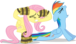 Size: 10473x6000 | Tagged: safe, artist:firestorm-can, fluttershy, rainbow dash, pegasus, pony, g4, spike at your service, absurd resolution, bucket sandals, covering ears, eyes closed, female, mare, roar, simple background, transparent, transparent background, vector