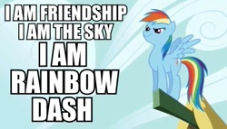 Size: 481x276 | Tagged: dead source, source needed, safe, rainbow dash, pegasus, pony, batman, batman the animated series, i am the night, image macro, reference, solo