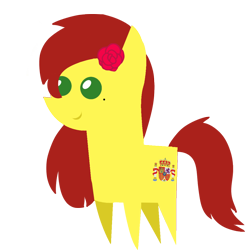 Size: 1080x1080 | Tagged: safe, artist:archooves, oc, oc only, oc:olé españa, earth pony, pony, flower, nation ponies, pointy ponies, ponified, simple background, solo, spain, transparent background, vector