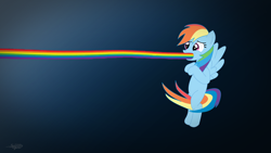 Size: 4000x2250 | Tagged: safe, artist:thesaigou, rainbow dash, pegasus, pony, blue coat, female, mare, multicolored mane, solo, wat