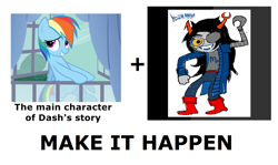 Size: 1337x796 | Tagged: safe, rainbow dash, spike at your service, exploitable meme, homestuck, make it happen, marquise spinneret mindfang, meta, vriska serket