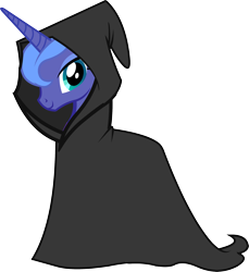 Size: 2624x2865 | Tagged: safe, princess luna, alicorn, pony, castle creator, cloak, clothes, cute, female, mare, official, s1 luna, simple background, solo, spirit of hearth's warming yet to come, transparent background