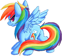 Size: 293x266 | Tagged: safe, artist:tami-kitten, rainbow dash, pegasus, pony, pixel art, simple background, solo, transparent background