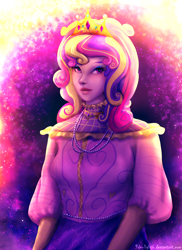 Size: 1392x1912 | Tagged: safe, artist:9de-light6, princess cadance, human, clothes, crown, humanized, pony coloring, skirt, solo
