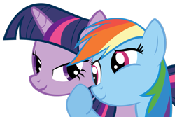 Size: 1095x730 | Tagged: safe, artist:aeroytechyon-x, rainbow dash, twilight sparkle, pegasus, pony, female, lesbian, shipping, simple background, transparent background, twidash, vector