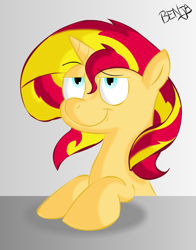 Size: 650x830 | Tagged: safe, artist:benja, sunset shimmer, pony, ask-ask-the-ponies, solo