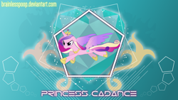 Size: 1920x1080 | Tagged: safe, artist:brainlesspoop, edit, princess cadance, alicorn, pony, cutie mark, female, mare, solo, vector, wallpaper, wallpaper edit