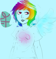 Size: 606x640 | Tagged: safe, artist:do-it-emily, rainbow dash, humanized, piercing, winged humanization