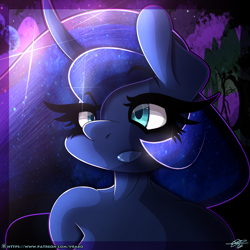 Size: 2500x2500 | Tagged: safe, artist:vrabo, princess luna, anthro, bust, nudity, portrait, shading, solo