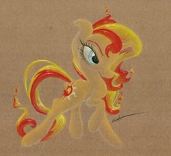 Size: 778x709 | Tagged: safe, artist:getchanoodlewet, sunset shimmer, pony, solo, traditional art