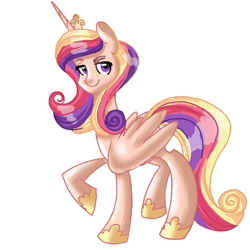 Size: 1024x1024 | Tagged: safe, artist:annaiszoom, princess cadance, alicorn, pony, crown, female, horn, mare, multicolored mane, solo