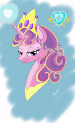 Size: 1100x1800 | Tagged: safe, artist:theroyalprincesses, princess cadance, alicorn, pony, crown, female, horn, mare, multicolored mane, solo