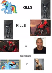 Size: 1536x2132 | Tagged: safe, rainbow dash, pegasus, pony, cliffjumper, dwayne johnson, insane troll logic, starscream, the rock, transformers, transformers prime, wrestling, wwe