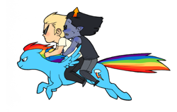 Size: 1700x1078 | Tagged: safe, artist:nekokyuuketsuki, rainbow dash, crossover, dirk strider, equius zahhak, homestuck