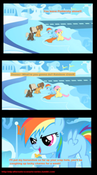 Size: 759x1366 | Tagged: safe, fluttershy, rainbow dash, pegasus, pony, alternate scenario, comic, vulgar, younger