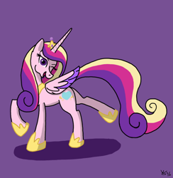 Size: 878x899 | Tagged: safe, artist:iyoungsavage, princess cadance, alicorn, pony, crown, female, horn, mare, multicolored mane, solo