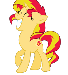 Size: 1200x1316 | Tagged: safe, artist:n30n-f4rt, sunset shimmer, pony, unicorn, female, happy, mare, simple background, smiling, solo, transparent background