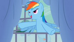 Size: 1920x1080 | Tagged: safe, screencap, rainbow dash, pegasus, pony, spike at your service, female, mare