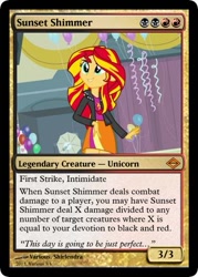 Size: 375x523 | Tagged: safe, artist:shirlendra, sunset shimmer, equestria girls, card, magic the gathering