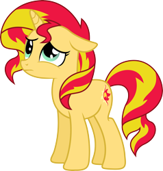 Size: 5230x5500 | Tagged: safe, artist:theshadowstone, sunset shimmer, pony, unicorn, absurd resolution, cute, female, floppy ears, frown, looking up, mare, sad, sadorable, shimmerbetes, simple background, solo, sunsad shimmer, transparent background, vector