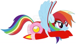 Size: 1168x684 | Tagged: safe, artist:kabuto-gouki, rainbow dash, pegasus, pony, crossover, megaman, parody, rush