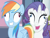 Size: 500x384 | Tagged: safe, rainbow dash, rarity, pegasus, pony, unicorn, derp, faic, inverted mouth