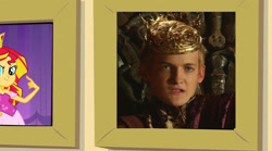 Size: 900x502 | Tagged: safe, edit, edited screencap, screencap, sunset shimmer, equestria girls, equestria girls (movie), crown, exploitable meme, game of thrones, joffrey baratheon, king joffrey, prom queen meme