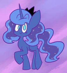 Size: 1008x1102 | Tagged: safe, artist:typhwosion, princess luna, alicorn, pony, female, horn, mare, smiling, solo